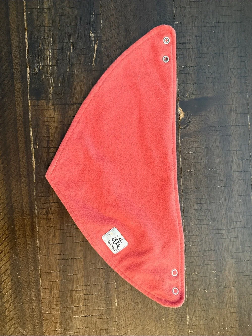 Ollie World Bandana Bib Set - Coral and Light Gray - lot of 3